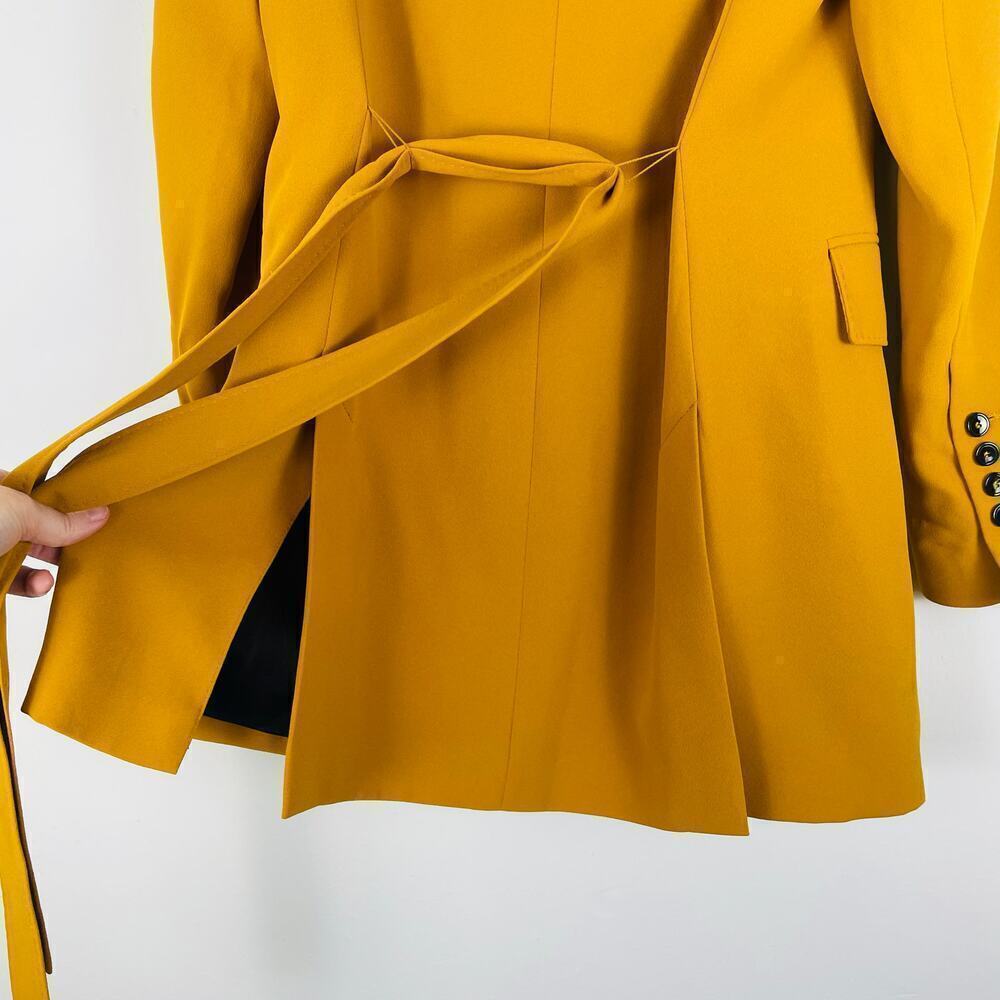 Zara Women’s Mustard Yellow Fitted Blazer with Belt size Small - Picture 7 of 8